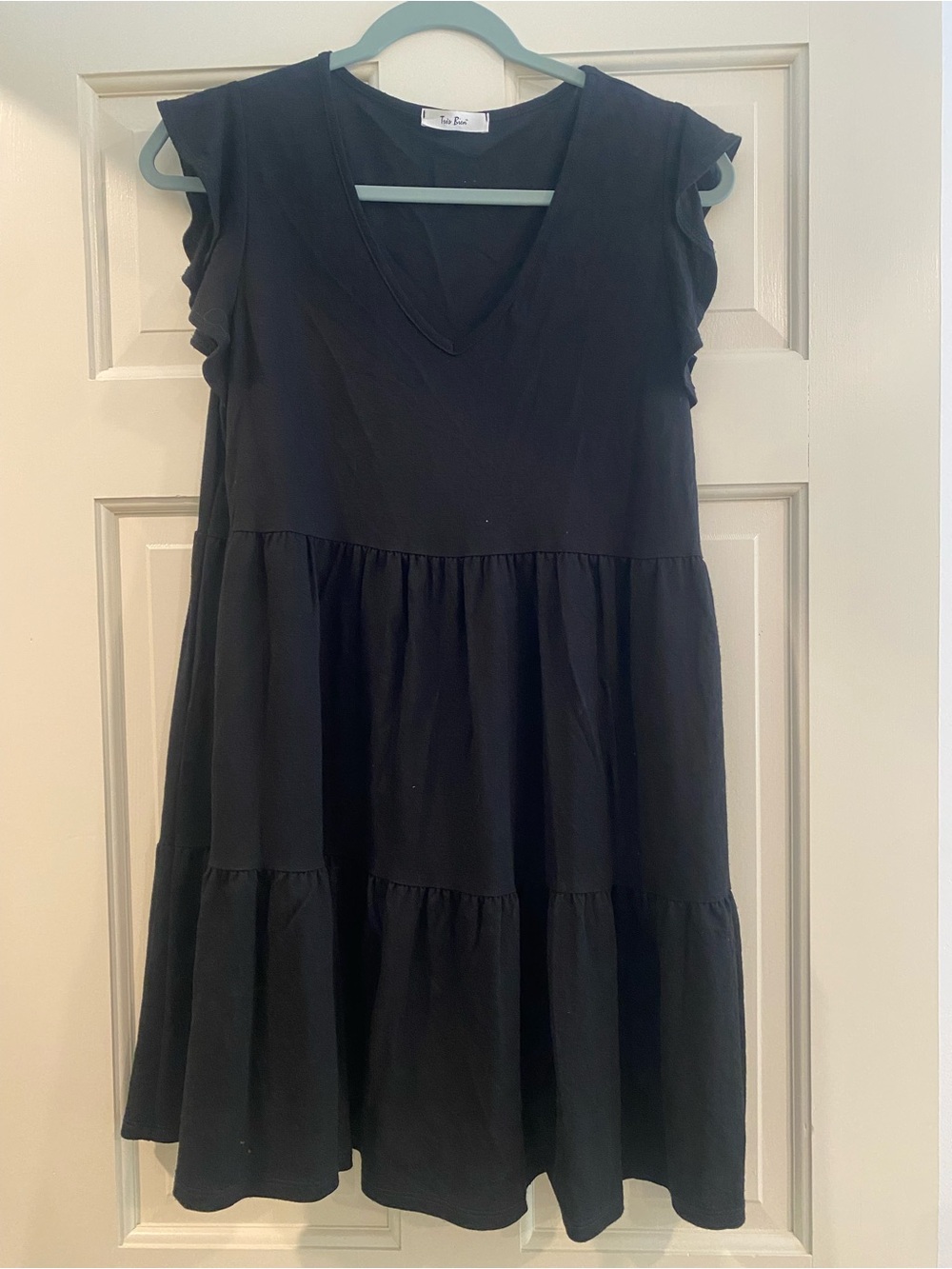 Tres Bien Black Tiered Mini Dress